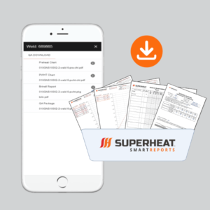 SmartReports documenting post weld heat treatment services and preheating data